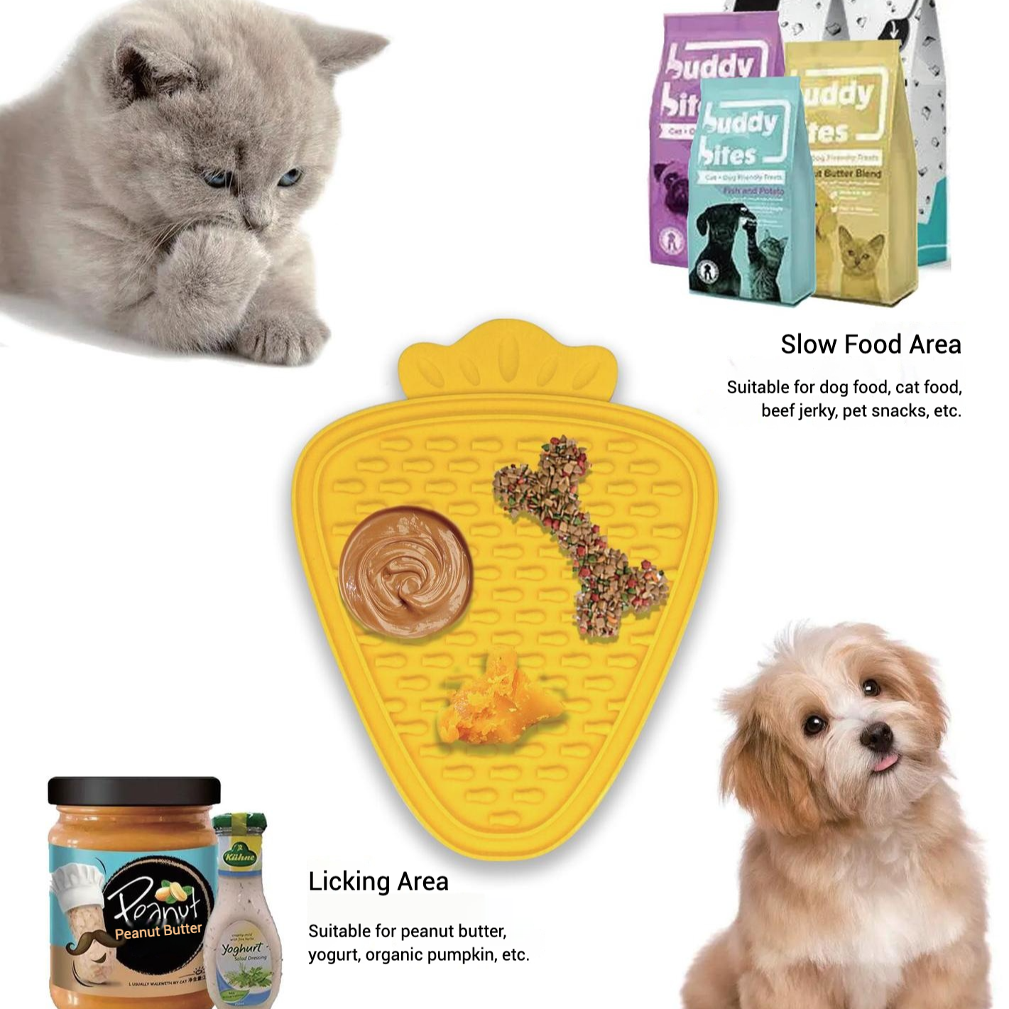 Pet Slow Feeding Mat Carrot Slow Feeding Dog Licking Mat