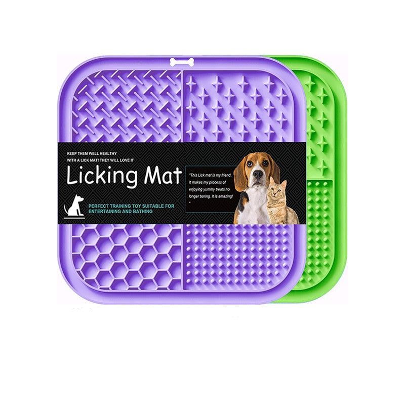 Pet Licking Mat Silicone Pet Food Suction Cup Slow Feeding Mat