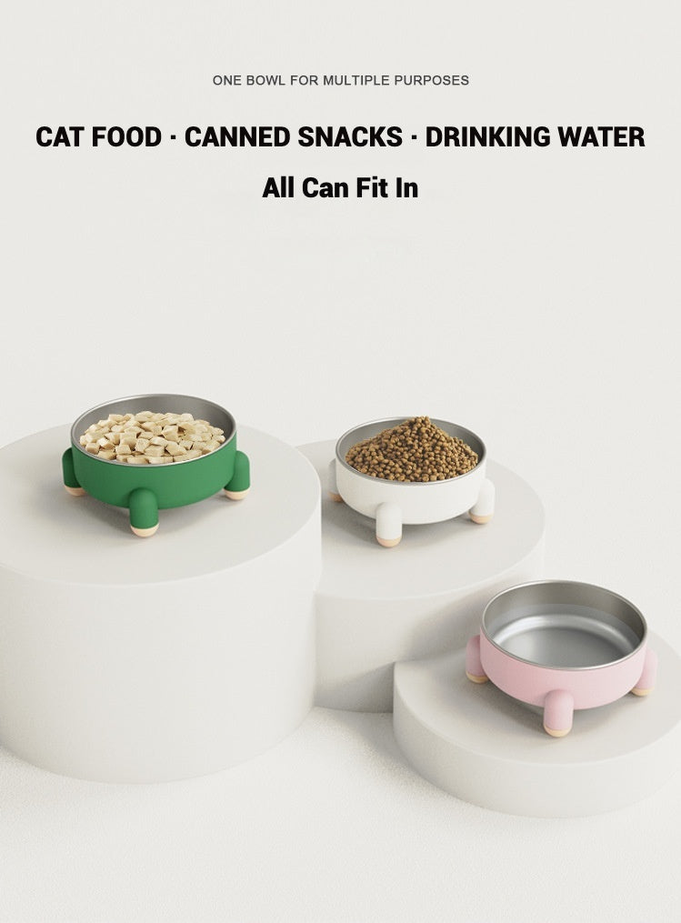 Non Slip Stainless Steel Dog Bowl With Four Legged Anti Spill Design