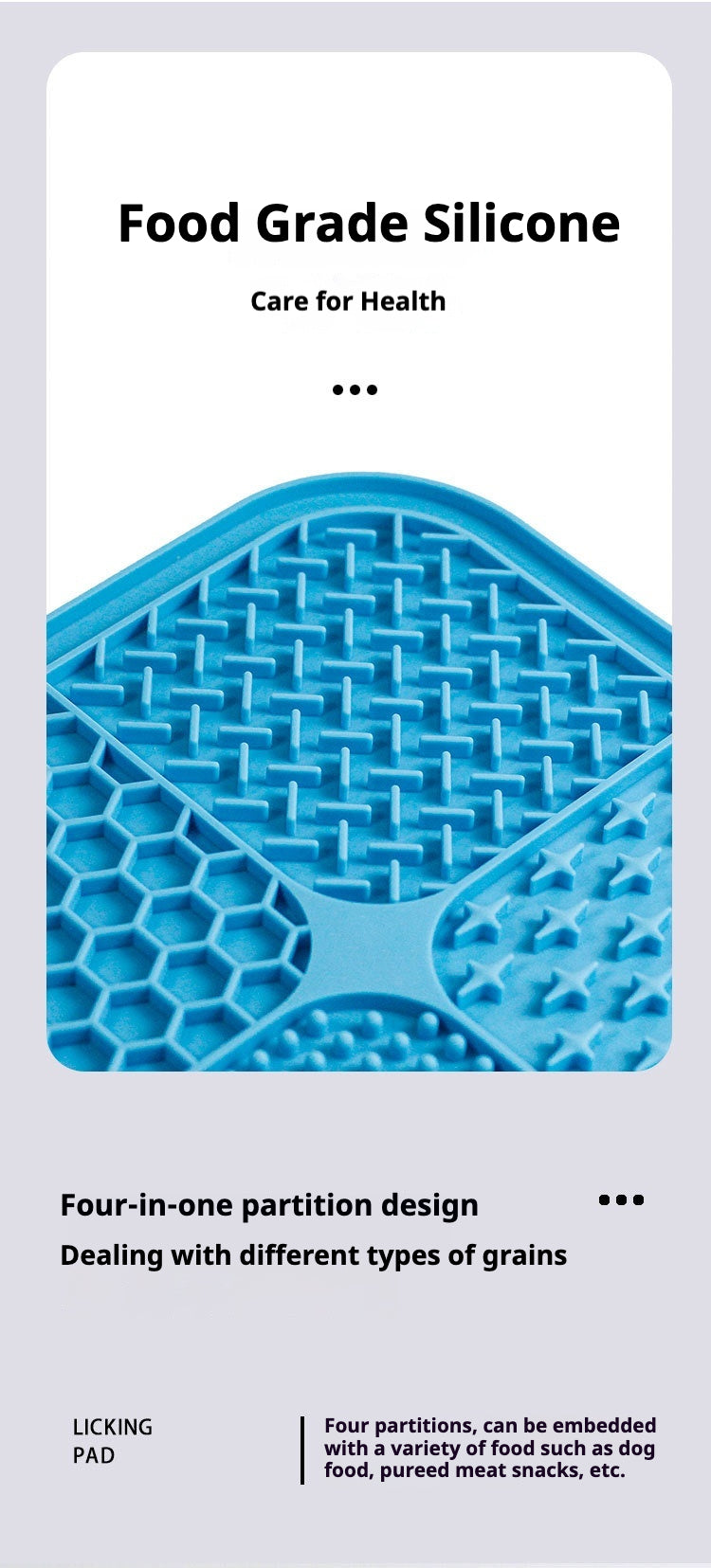 Pet Licking Mat Silicone Pet Food Suction Cup Slow Feeding Mat