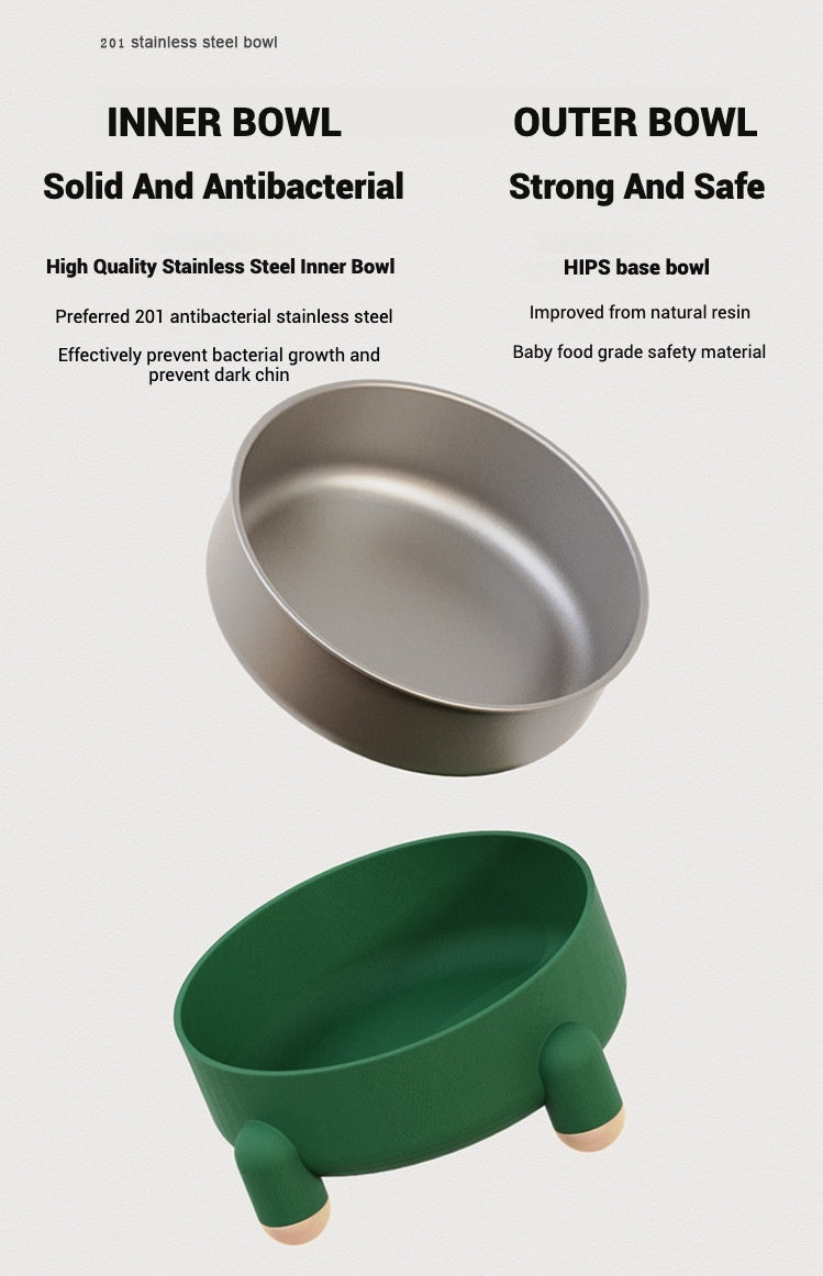 Non Slip Stainless Steel Dog Bowl With Four Legged Anti Spill Design