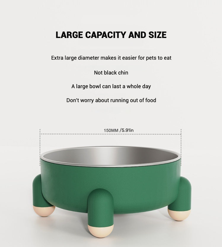 Non Slip Stainless Steel Dog Bowl With Four Legged Anti Spill Design