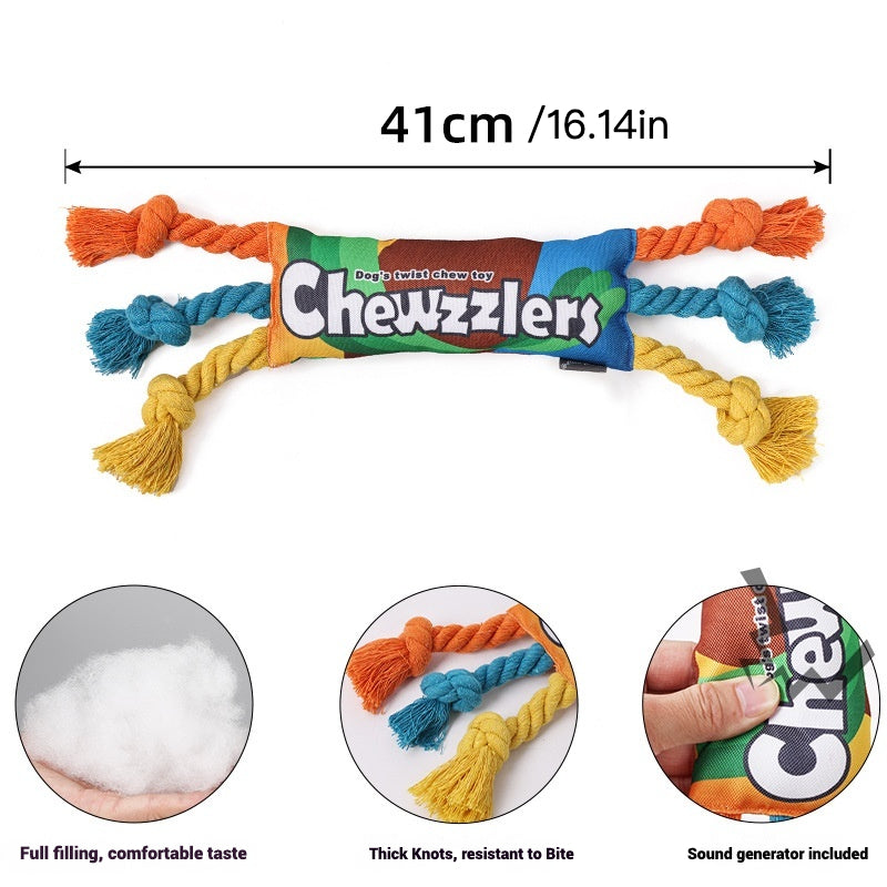 Dog Rainbow Twist Candy Squeaky Toy