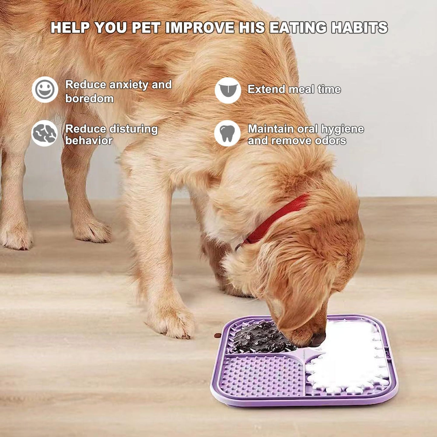 Pet Licking Mat Silicone Pet Food Suction Cup Slow Feeding Mat