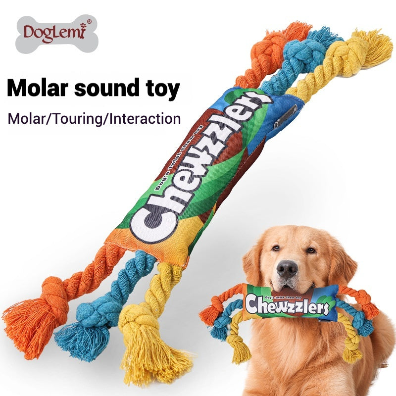 Dog Rainbow Twist Candy Squeaky Toy