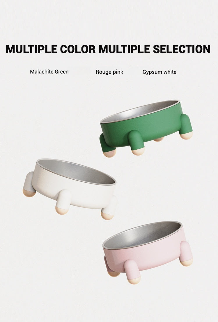 Non Slip Stainless Steel Dog Bowl With Four Legged Anti Spill Design