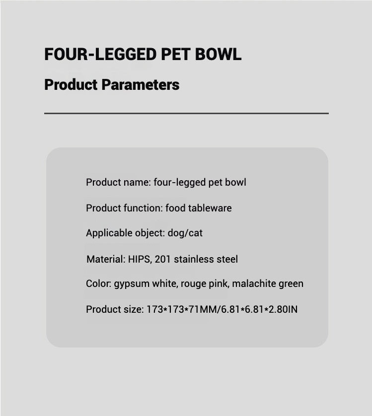 Non Slip Stainless Steel Dog Bowl With Four Legged Anti Spill Design