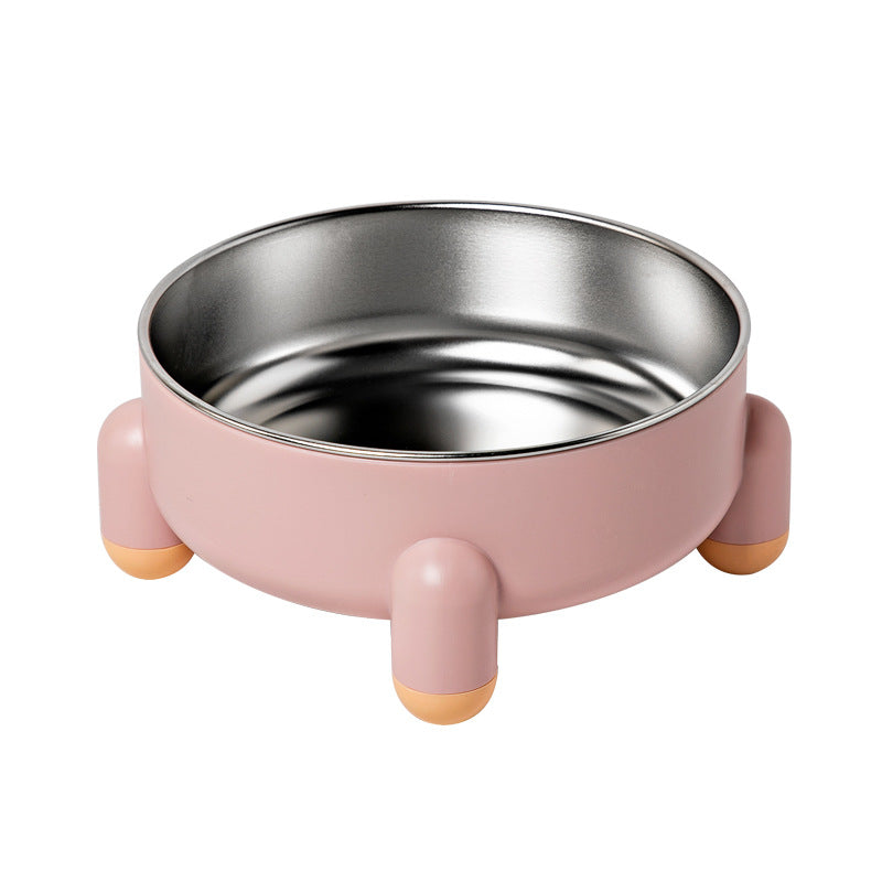 Non Slip Stainless Steel Dog Bowl With Four Legged Anti Spill Design