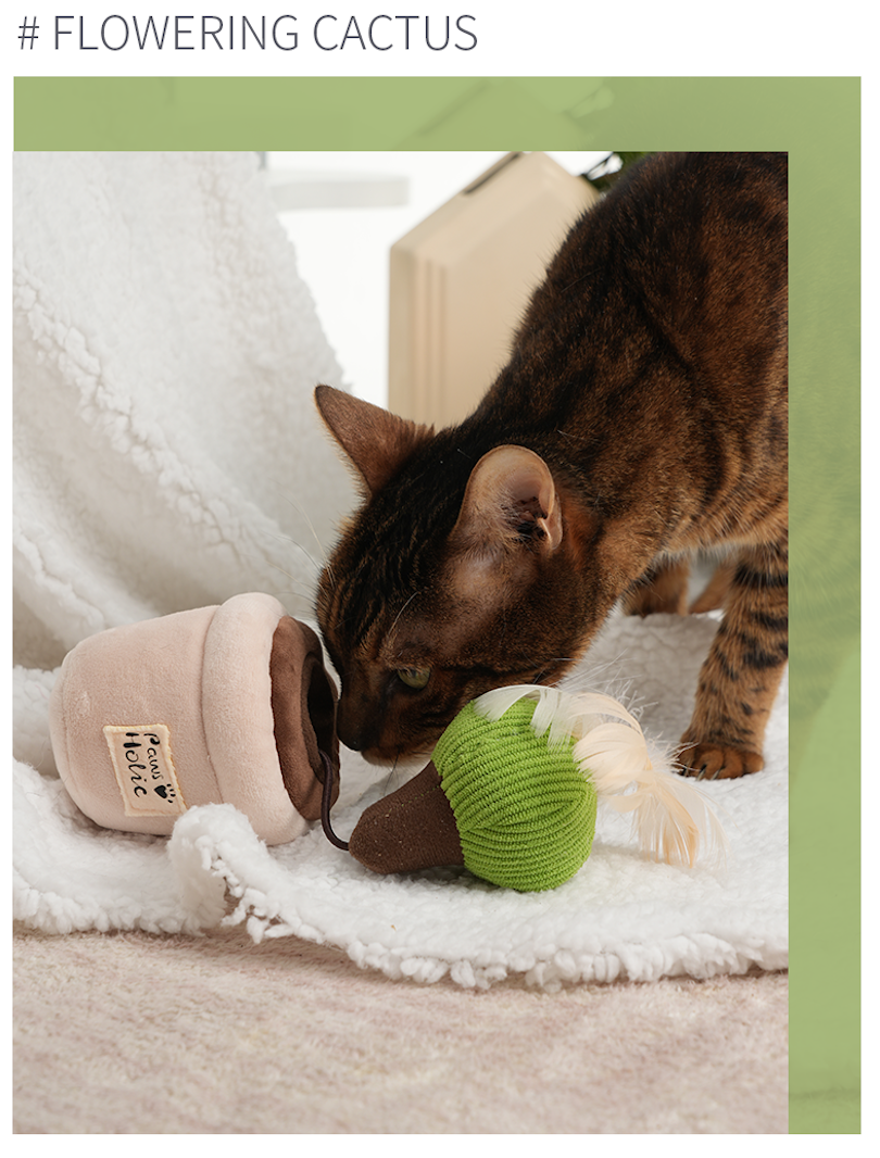 3 Pcs Potted Series Cat Plush Toys, Interactive Cat Kicker Toys for Indoor Kitten Exercise