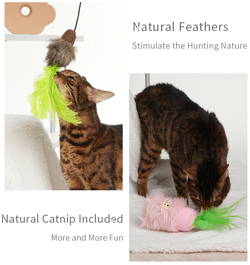 3 Pcs Potted Series Cat Plush Toys, Interactive Cat Kicker Toys for Indoor Kitten Exercise