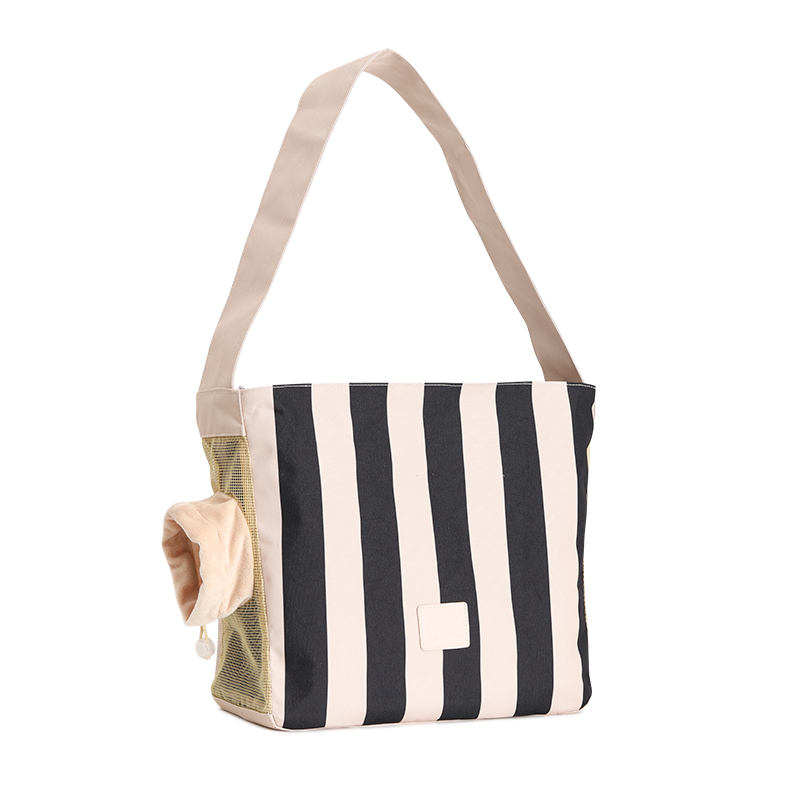 3 Colors Lightweight Striped Pet Carrier Backpack, Foldable Puppy Backpack for Shopping