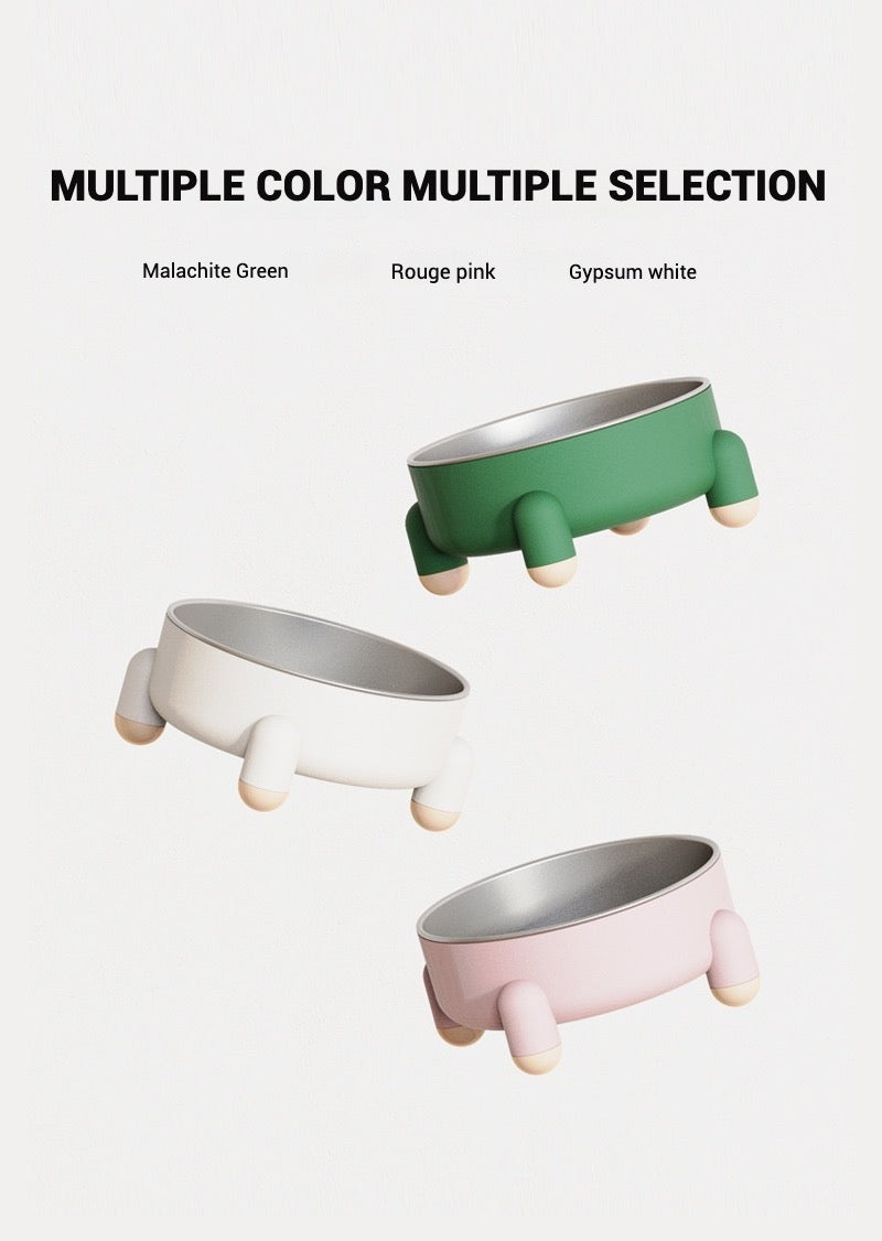 Non Slip Stainless Steel Dog Bowl With Four Legged Anti Spill Design
