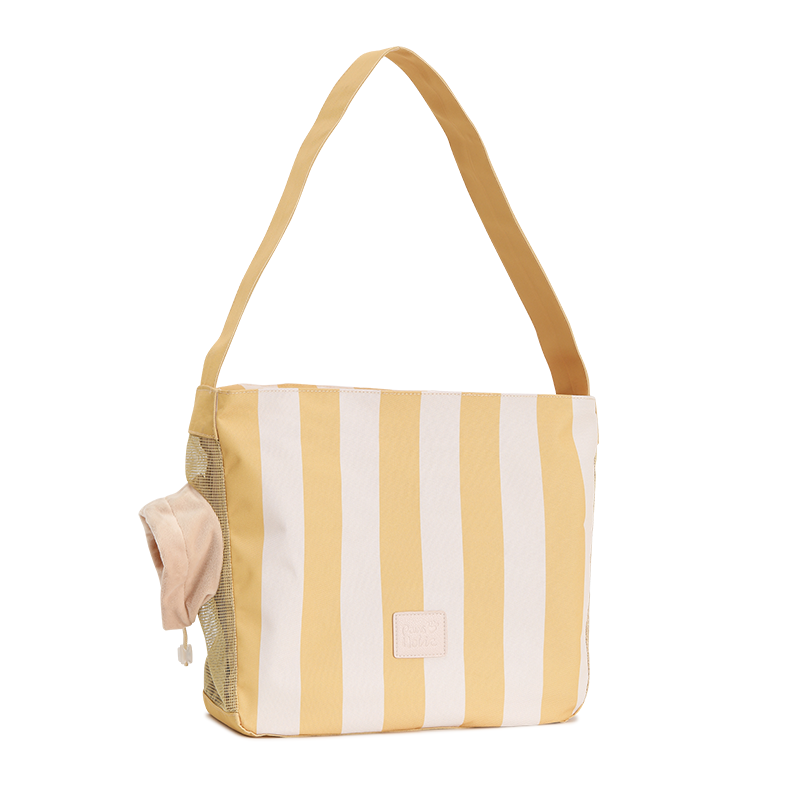 3 Colors Lightweight Striped Pet Carrier Backpack, Foldable Puppy Backpack for Shopping