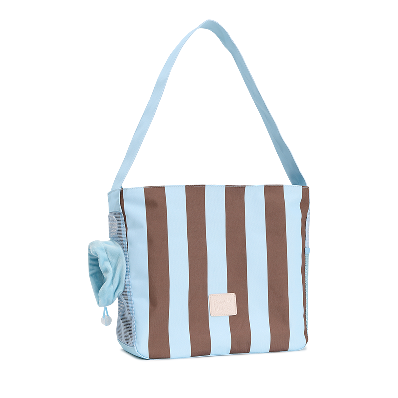 3 Colors Lightweight Striped Pet Carrier Backpack, Foldable Puppy Backpack for Shopping