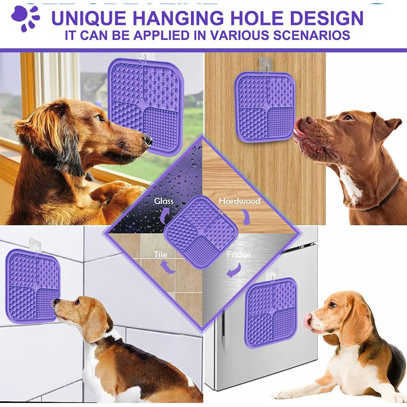 Pet Licking Mat Silicone Pet Food Suction Cup Slow Feeding Mat