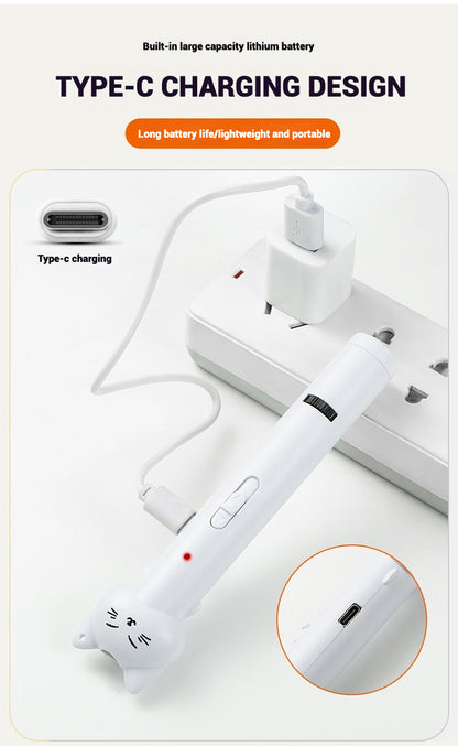 Laser Cat Toy USB Rechargeable Interactive Pet Light Stick Multi Pattern Infrared Pointer