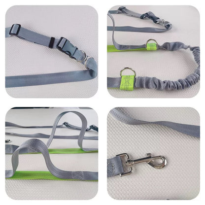 Outdoor Running Reflective Double Telescopic Dog Leash