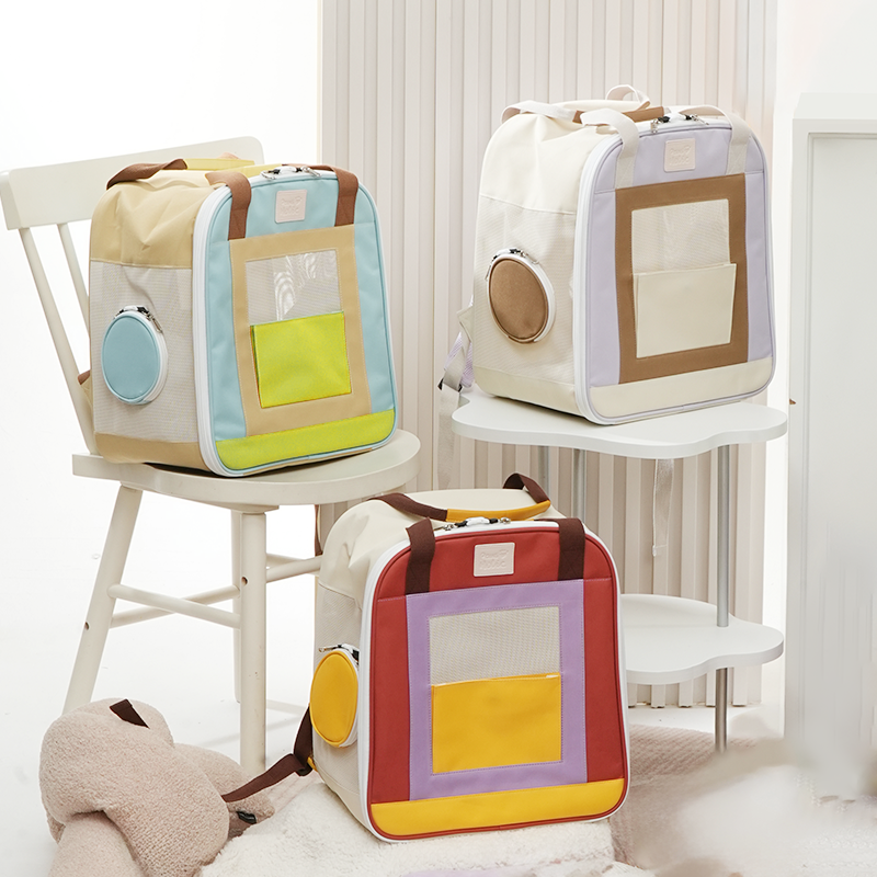 3 Colors Available Little Color Box Pet Carrier Backpack