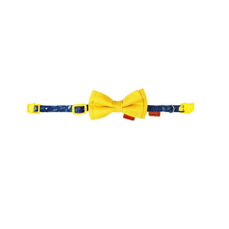 Upgraded Cat Collar with Bells and Bow Tie, Safe Breakaway, Lemon Tree